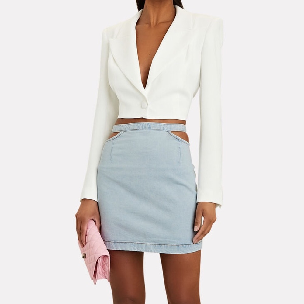 NWT WeWoreWhat Cut-Out Denim Mini Skirt
